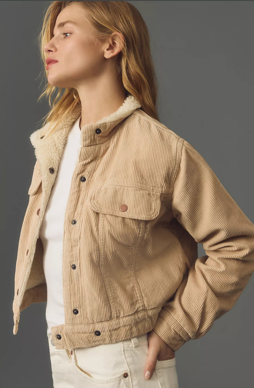 NWT Anthropologie Pilcro Corduroy Sherpa Jacket – Size Medium